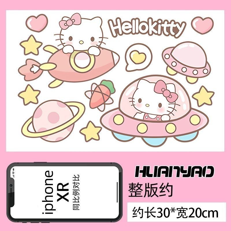 Miếng dán hoạt hình Kuromi phi hành gia trang trí xe điện/xe máy, che xước, hình mèo dễ thương