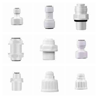 Thẳng RO Lắp Nước 17 Loại Nam Nữ Chủ Đề 1 / 4 3 / 8 Khớp Nối Ống PE Đầu Nối Ống Lọc Nước Ngược Thẩm thấu Phần