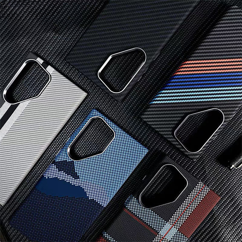 Ốp điện thoại từ tính mỏng sang trọng họa tiết sợi Carbon cho Samsung S26/S25/S24/S24+/S23/S23 Plus/S23 Ultra