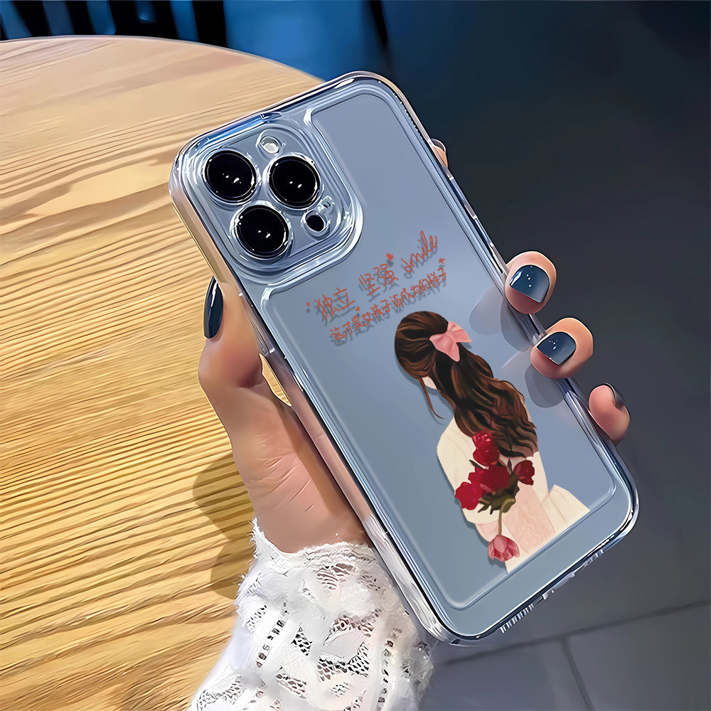 Sp1095fl Cô Gái Hoa Hồng Độc Lập iPhone Apple 11 Ốp Điện Thoại 11pro / 11promax / 12 Ốp Mềm 12pro Dễ Thương 12promax Đơn Giản 13 Cao Su Mềm 13pro Trong Suốt 13promax Hợp Thời Trang Nam Nữ 14 Thời Trang 14max Bao Gồm Tất Cả Nữ