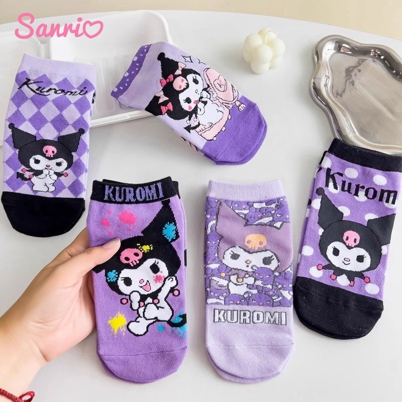 Tất Kuromi hoạt hình Xuân Thu Trẻ em / Bé gái Tất thấm mồ hôi thoáng khí