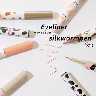 FLORTTE Eyeliner Fine Lying Silkworm Pen Liquid Eyeliner Shadow Pen Màu nâu tự nhiên