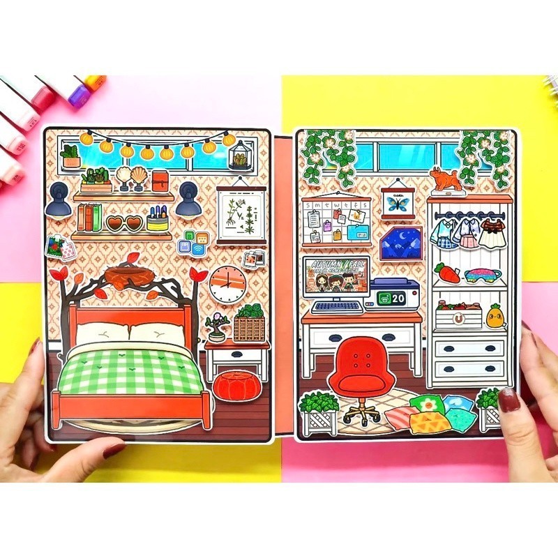 Sách Toca Life World Toca Boca 'S Chocolate House Mới squishy giấy tự làm ngôi nhà búp bê ngôi nhà búp bê giấy đồ chơi