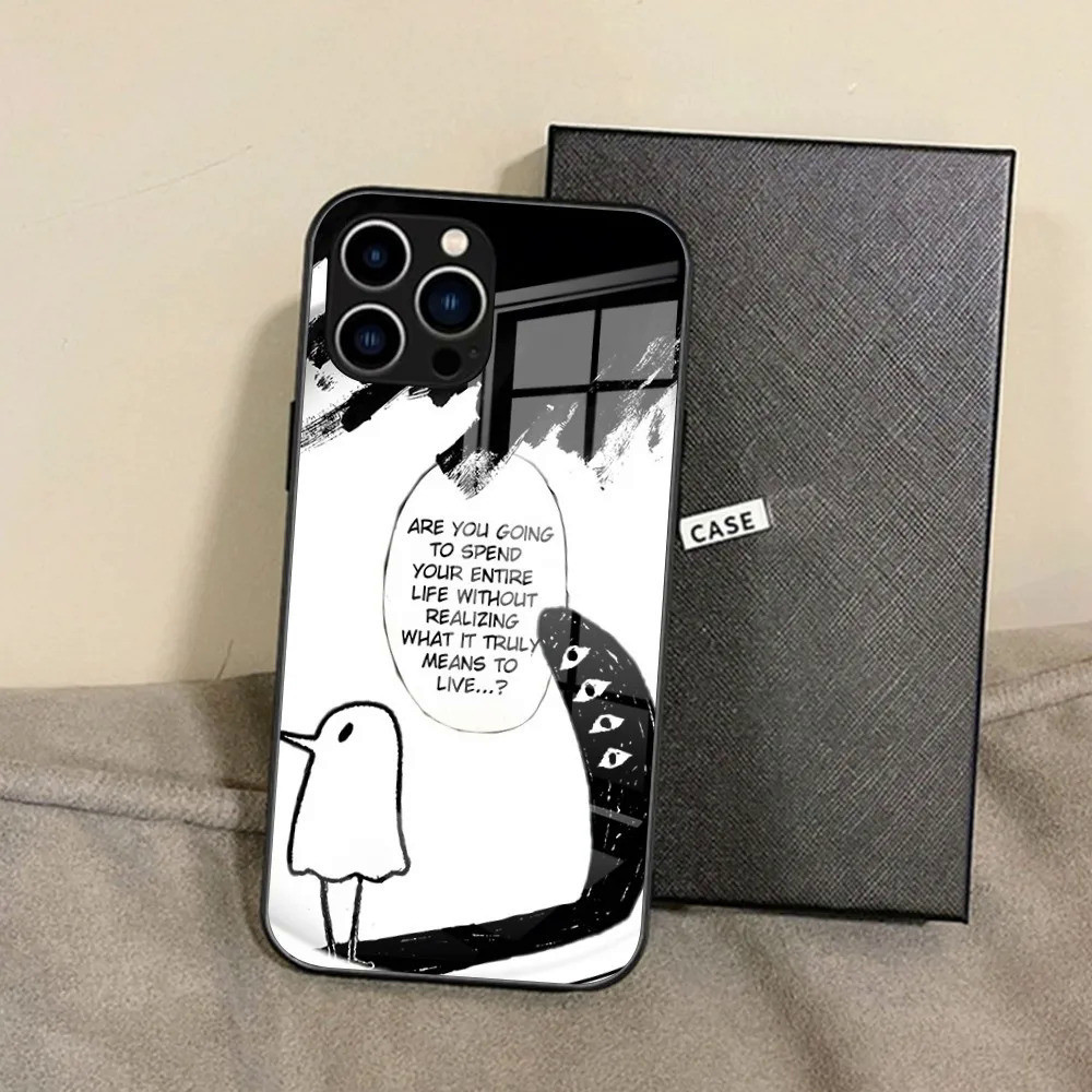 Ốp Điện Thoại BK-1 Oyasumi Punpun Cho iPhone 17,15 Pro Max14 Pro 12 11 13 Mini X XR XS 8 7 Plus SE Ốp Lưng Kính Cường Lực 0809