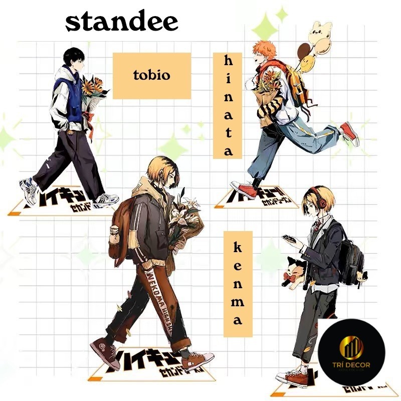 Mô hình HAIKYUU!! ver ĐI standee Vua bóng chuyền tượng acrylic anime mica chibi trang trí trưng bày