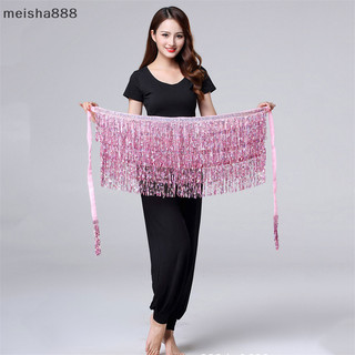 Meisha888 Khiêu Vũ Hông Váy Sequins Viền Váy sel Hip Khăn Rave Váy Nữ
