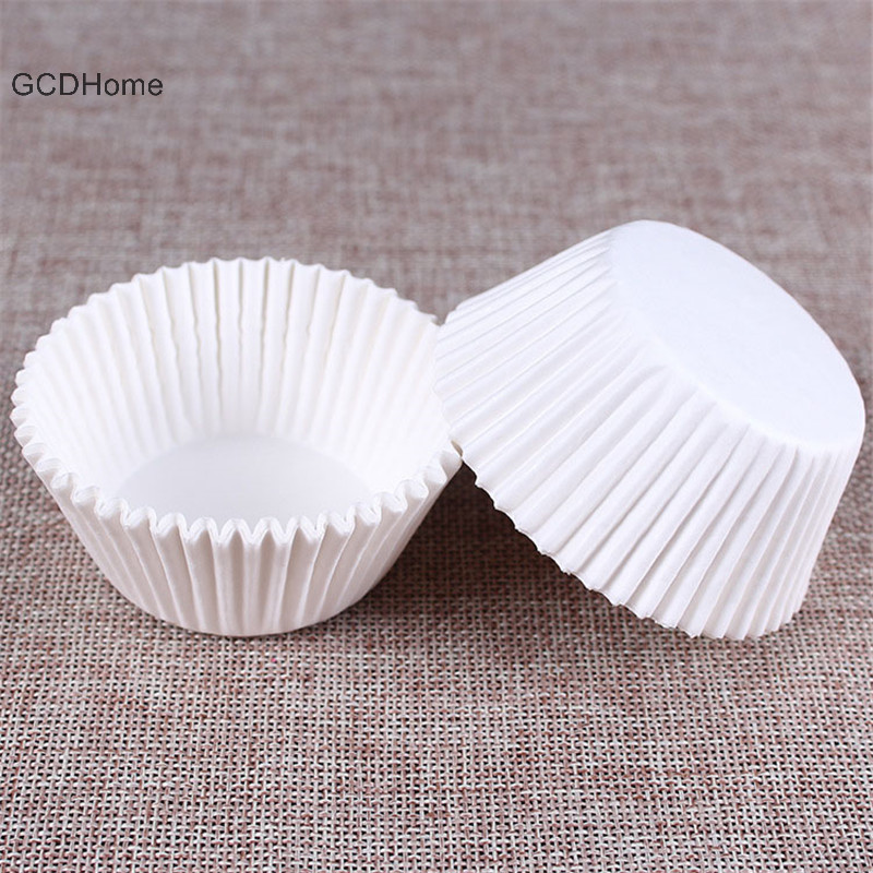 Gcdhome 100 chiếc hộp giấy cupcake trắng cốc giấy cupcake cho dụng cụ làm bánh HOT
