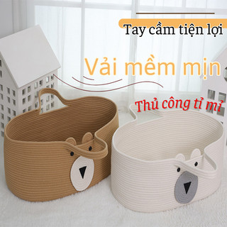 Nôi Ngủ Cho Bé Sơ Sinh Bunnies Có Quai Xách Tiện Lợi, Vải Cotton Mềm Mại Dịu Nhẹ Cho Da Bé