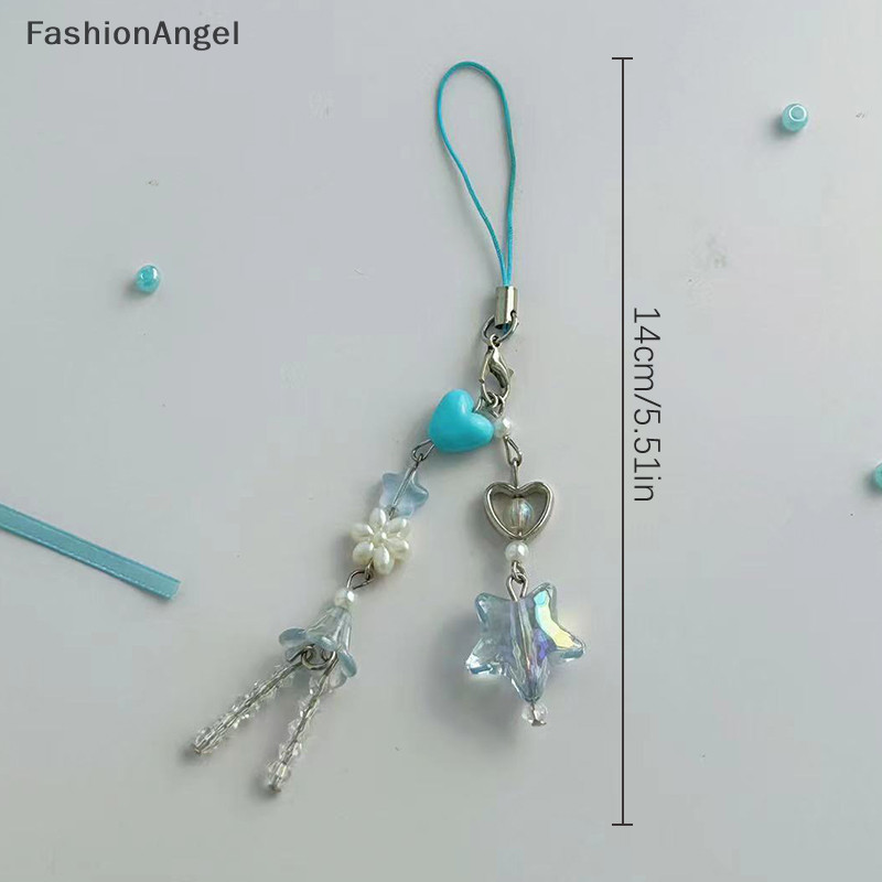 FashionAngel Blue Stars Dây Xích Điện Thoại Đám Mây Mưa Mặt Dây Chuyền Tai Nghe Ngọt Ngào Dây Chống Mất Dây Túi Trang Trí TH