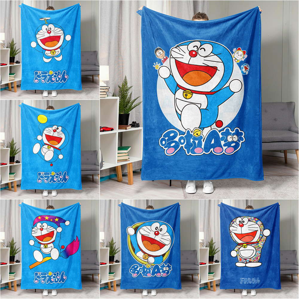 Dễ Thương Doremon Flannel Chăn Một Mặt In Flannel Chăn Điều Hòa Không Khí Món Quà Tốt Nhất Cho Trẻ Em