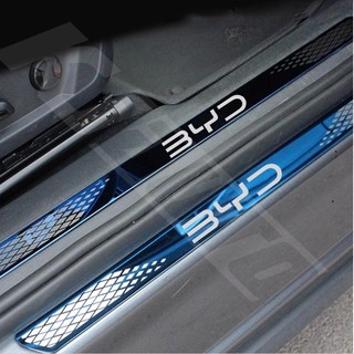 4 Chiếc BYD Xe Ô Tô Thép Không Gỉ Ngưỡng Dải Kim Loại Chào Mừng Bàn Đạp Trang Trí Tự Động Tạo Kiểu Miếng Dán Cho BYD Atto 3 Dolphin E6 Tang Seal Phụ Kiện