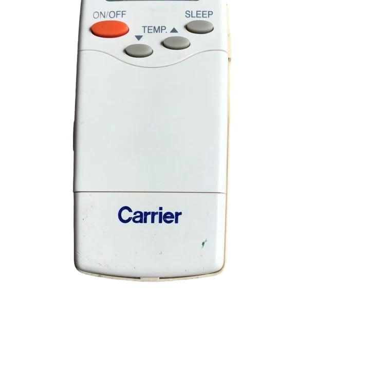 tay điều khiển remote từ xa điều hòa carrier nắp gấp zin mới-kèm pin-tay đầu bấm điều hòa carrier nắp gấp zin mới