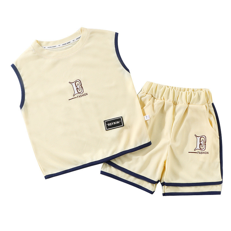 Trẻ Em Phiên Bản Hàn Quốc Áo Vest Phù Hợp Với Bé Trai Bé Gái Vách Ngăn Áo Thun Quần Short Phù Hợp Với Thể Thao Hợp Thời Trang Quần Áo Mùa Hè 90-160 Kích Thước C2W0