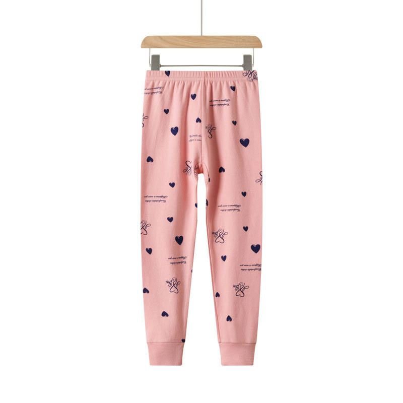 Trẻ Em Thu Đông Cotton Len Đơn Quần Trung Nhỏ Trẻ Em Thoáng Khí Ấm Quần Bé Trai Bé Gái Cotton Nguyên Chất In Quần Dài 90-150 Kích Thước IYWB