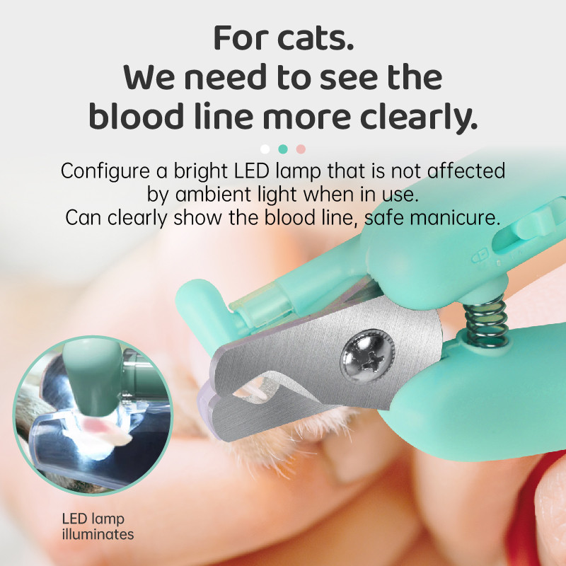 Tông đơ cắt móng tay cho chó cưng có đèn LED Móng vuốt thú cưng có nắp bảo vệ để ngăn chó mèo bị thương Đèn LED cắt móng tay cho thú cưng