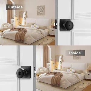 OXXGGKAO Hợp Kim Kẽm Xoay Cửa Tròn Núm Tay Cầm Cửa Tròn Núm Núm Bộ Khóa Lối Vào Tay Nắm Cửa Nội Thất Endu