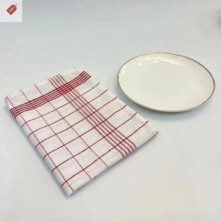 ALIK Khăn Ăn Kẻ Sọc Đỏ Và Xanh Vải Ins Phong Cách Placemat Vải Đạo Cụ Thực Phẩm VN