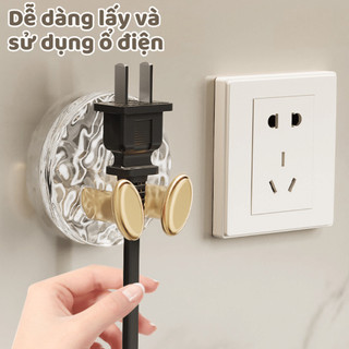 Móc Dán Tường Treo Giữ Phích Cắm Điện Móc Treo Đồ Đa Năng Trong Suốt Sang Trọng NGÓI HOME - MD03