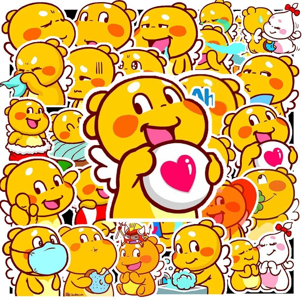 Hộp 50 Sticker Hình QOOBEE Decal Phản Quang 7 Màu Halogram Chống Nước - NSX Gì Cũng In | MS: 00047
