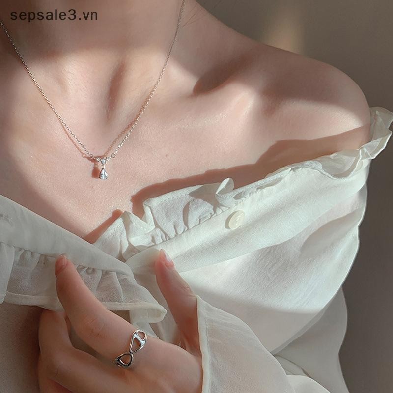 # Sepsale # Vòng cổ Zircon thời trang mới Vòng cổ mặt dây chuyền giọt nước pha lê Dây chuyền xương đòn Thiết kế đơn giản Trang sức kim cương giả nhỏ Tính khí Tiệc cưới Phụ kiện quà tặng đám cưới.