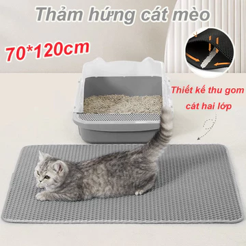 Thảm hứng cát mèo,Thảm lót khay vệ sinh chống vương vãi cát cho mèo， Tấm Lót Cát Cho Mèo Lọc