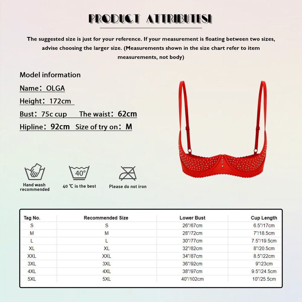 YOOJOO Nữ Lấp Lánh Kim Cương Giả Áo Ngực Quần Lót Có Thể Điều Chỉnh Spaghetti Dây Underwire Nửa Cốc Đẩy Lên Balconettes Quần Lót