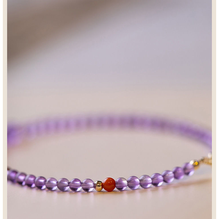 Phụ nữ nhỏ tươi tự nhiên Thạch Anh Tím Vòng đeo tay & bangles