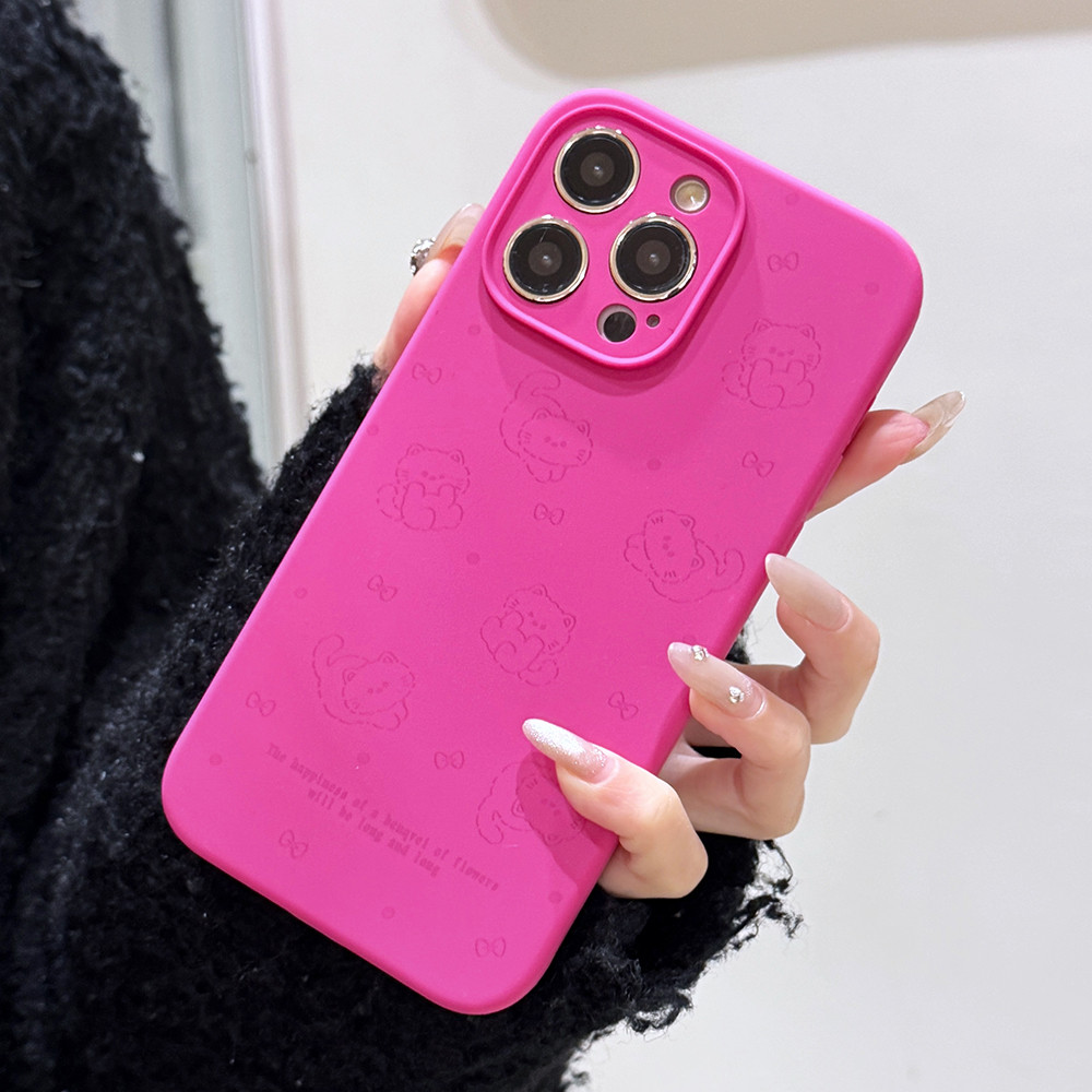 Ốp điện thoại silicon lỏng toàn màn hình cho mèo cho iPhone 17 Pro Max 16 15 14 13 12 Pro Max 11 Vỏ bảo vệ chống sốc