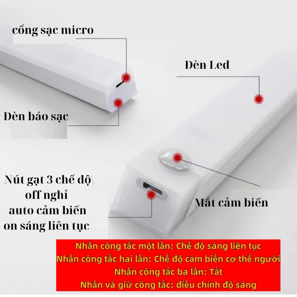 Đèn led cảm biến chuyển động đèn ngủ không dây cổng sạc usb gắn tường tủ bếp nhà vệ sinh cầu thang FE123