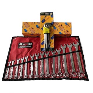 Bộ dụng cụ sửa chữa 32 món cao cấp vặn ốc đa năng các loại (Bộ cờ lê 14 chi tiết 8-24mm+ Bộ Lục giác )
