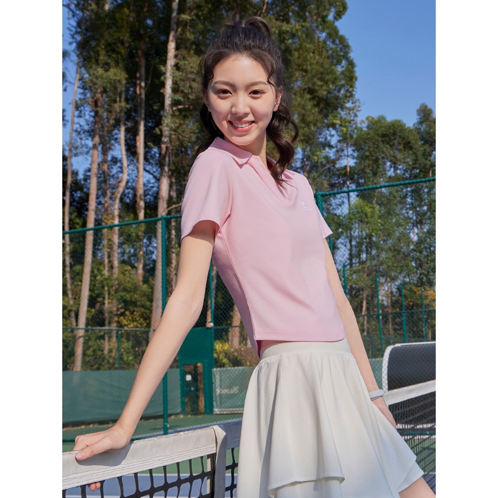 Ảnh Camel CROWN Áo Polo Thể Thao Nữ Tay Ngắn Mỏng Ve Áo Chạy Bóng Top 3