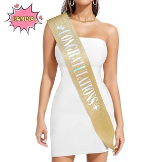 Pnpia Chúc mừng Sash tốt nghiệp Lớp 2025 Đồ dùng trang trí tiệc Ủng hộ Long lanh Satin Sash Chúc mừng Lễ tốt nghiệp Boutique