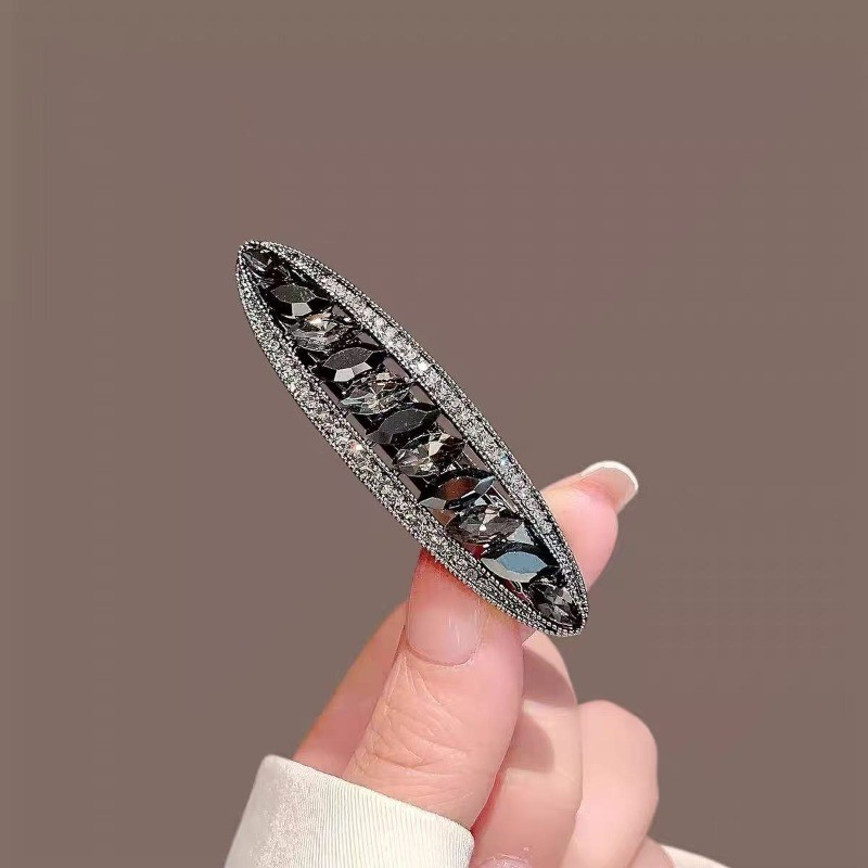 Mauropoli Kẹp Tóc Pha Lê Sang Trọng Ánh Sáng Cao Cấp, Kẹp Bên Nổ/Top/Đầu Sau/Nửa Tie, Lò Xo Ngang