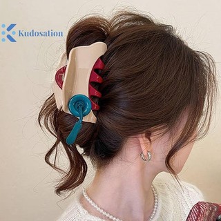 Kudosation Nút Đỏ Lấy Kẹp Nữ 2024 Mặt Sau Mũ Đội Đầu Kẹp Tóc Phụ Kiện Tóc