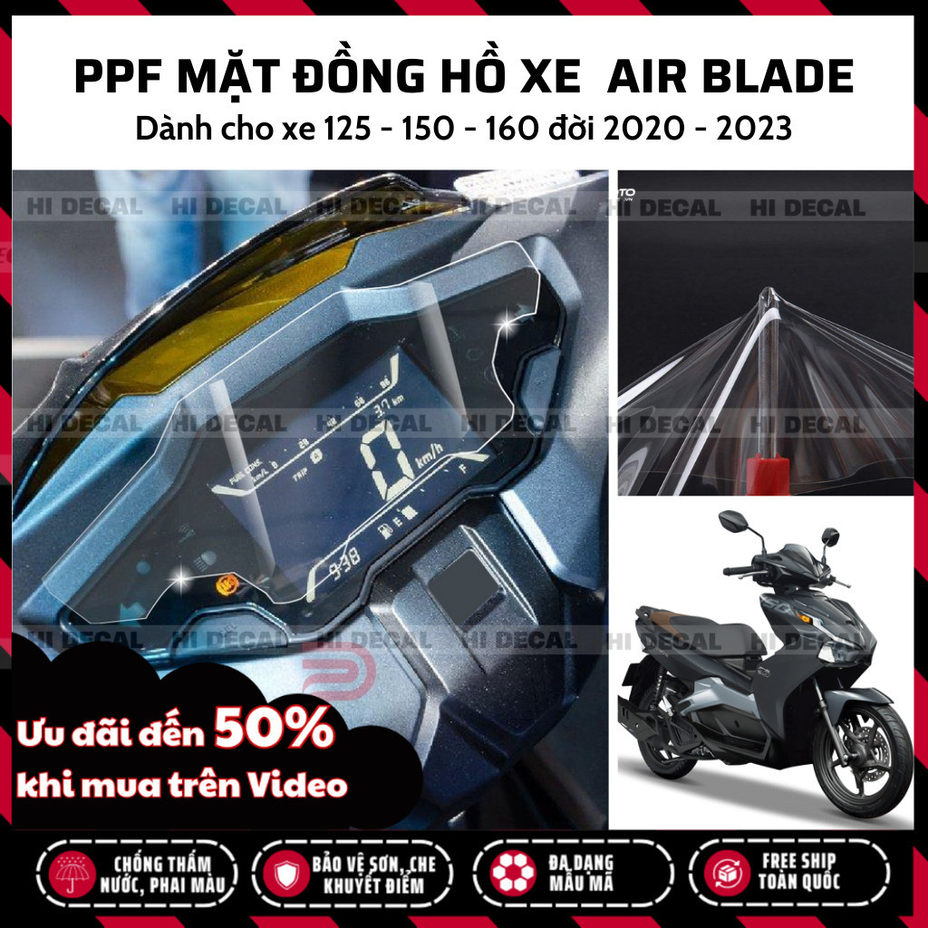 Miếng dán ppf đồng hồ AB (Air Blade) 2020-2024 | Film Decal PPF chống xước dán xe máy