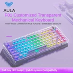 2024 Hàng Mới Về!Bàn phím cơ RGB trong suốt ba chế độ Bluetooth AULA F81 2.4G Tùy chỉnh 75% với trò chơi trao đổi nóng Văn phòng Thể thao điện tử — ảnh 1