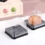 LAKAM 50 Chiếc Hộp Đựng Muffin, Đồ Dùng Tiệc Nhựa Mini Cupcake Hộp, Mái Vòm Giá Đỡ Bánh Cưới