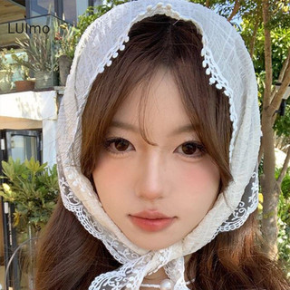 Luimo Phong Cách Pháp Ren Hoa Họa Tiết Tam Giác Khăn Lụa Gothic Mũ Đội Đầu Turban Nữ Thời Trang Phụ Kiện Tóc SBS