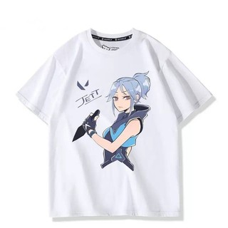 Yg VALORANT Jett Vải Cosplay 3D Mùa Hè Áo Thun Anime Tay Ngắn