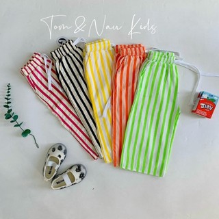Q8- Quần ống suông bé gái có hai túi dây thắt siu cá tính - Size 9-34Kg