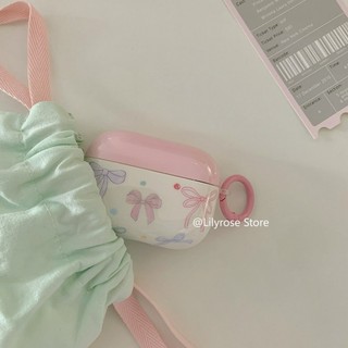 Ốp Lưng Cho AirPods 1 2 3 AirPodsPro Pro2 Apple Tai Nghe Không Dây Bảo Vệ Nhiều Màu Sắc Nơ Hồng Xanh Xanh