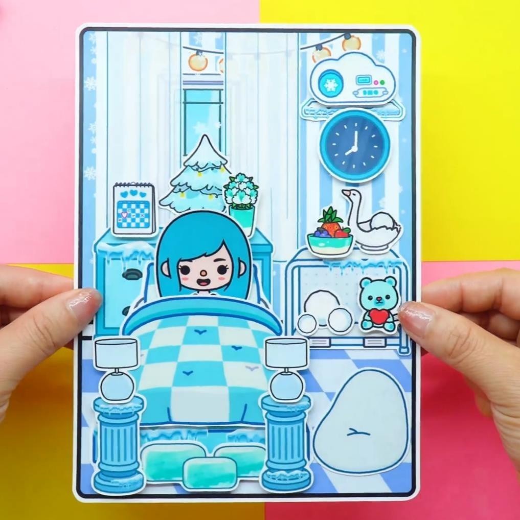 Ngôi Nhà Búp Bê Học Liệu Búp Bê Của Tocaboca Đồ Chơi Thủ Công Bóc Dán Đồ Chơi Montessori đồ chơi cho bé gái đồ chơi