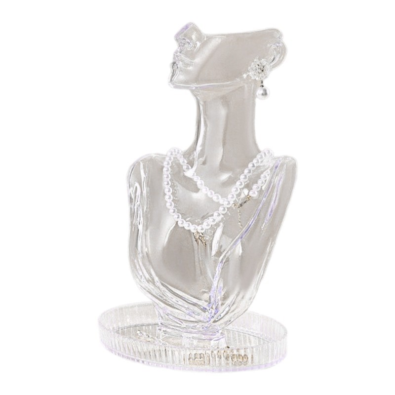 Jenniferab Vòng cổ tiện lợi Nhẫn đứng Hình nộm Giá trưng bày cho những người yêu thích trang sức