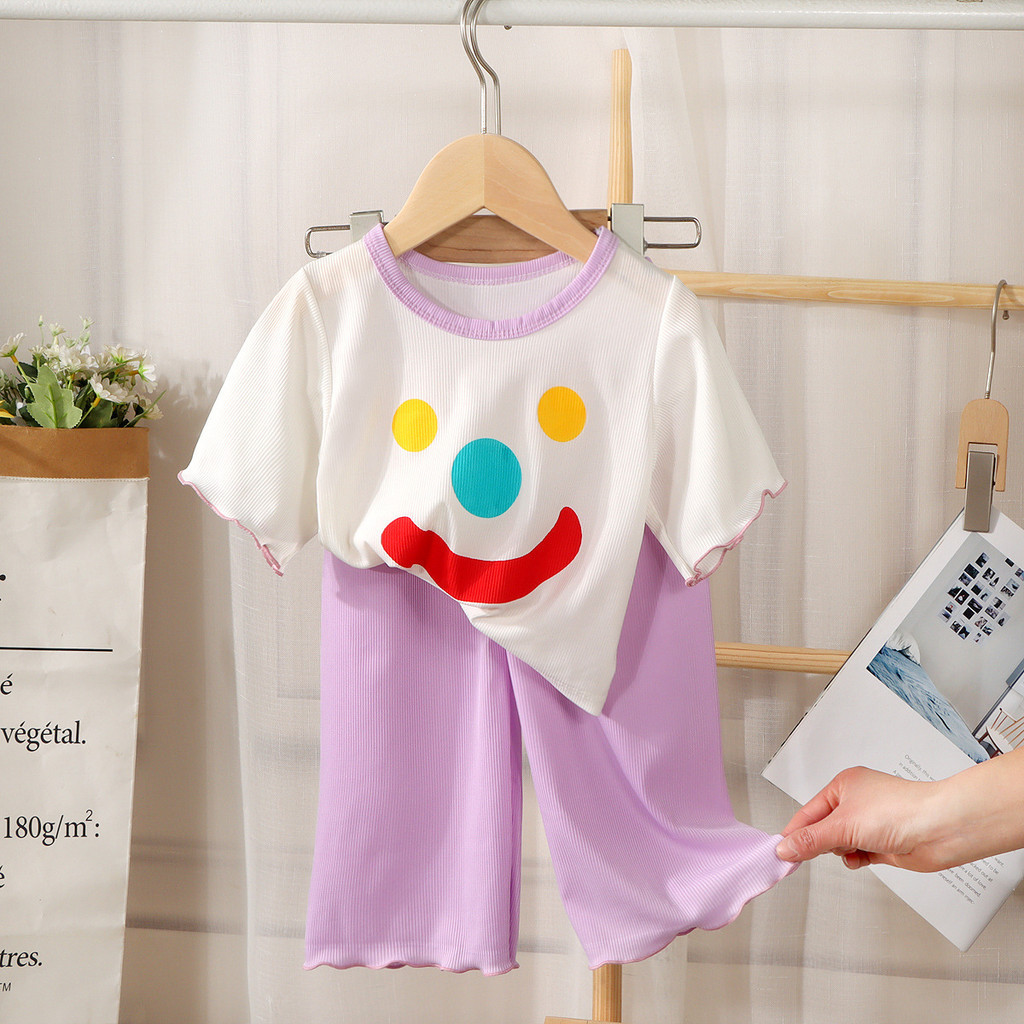Bé Gái Thoáng Khí Mát Bộ Đồ Ngủ Mùa Hè Mỏng Phong Cách Homewear Phù Hợp Với Bé Gái Dễ Thương Siêu Dễ Thương Vừa Lớn Trẻ Em Băng Lụa Điều Hòa Không Khí Phù Hợp Với 0CQJ
