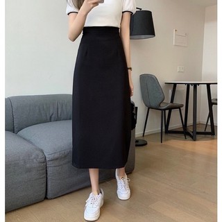 Chân váy dáng dài 85cm chất vải umi co dãn dáng Váy chữ A dài vải umi hàn cao cấp cạp chun co giãn 4 chiều có xẻ sau