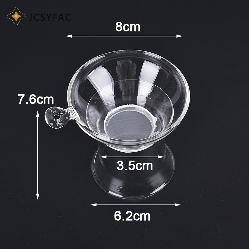 Jcsyfac Lọc Trà Thủy Tinh Có Tay Cầm, Lọc Lá Rời, Rây Lọc Mới