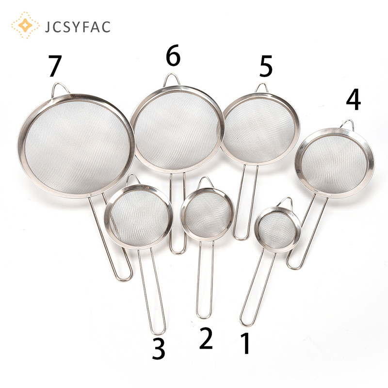 Jcsyfac Nhà Bếp Dây Thép Không Gỉ Lưới Mịn Lọc Dầu Bột Rây Lọc Sifter Sàng
Nhà bếp Dây thép không gỉ Lưới mịn Lọc dầu Bột lọc Sifter Sàng
Bếp St