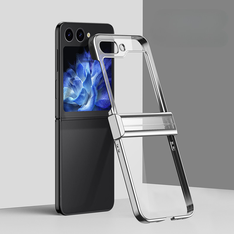 Ốp Điện Thoại Mạ Điện Trong Suốt Cho Samsung Galaxy Z Flip 6 5 4 3 Flip6 Flip5 Flip4 Flip3 Bản Lề Bảo Vệ Chống Sốc