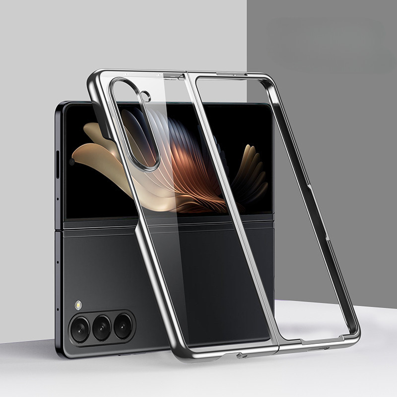Ốp Điện Thoại Trong Suốt Mạ Điện Cho Samsung Galaxy Z Fold 6 5 4 3 Fold6 Fold5 Fold4 Fold3 Vỏ Cứng Trong Suốt Chống Rơi
