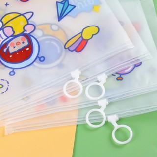 Túi Zip Lụa, Bìa Lụa Có Zip Cute, Túi Lụa Mờ Có Khóa Kéo Họa Tiết Hoạt Hình Dễ Thương 21.3*17cm